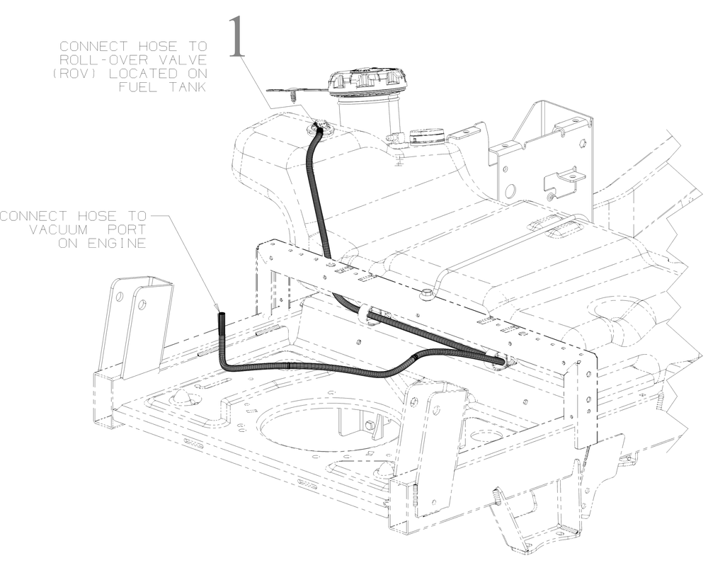 Evap Hose Diagram and Parts List for ZTXS4-54KH (47RSCAB7A10)(2023) Cub Cadet Lawn Tractor